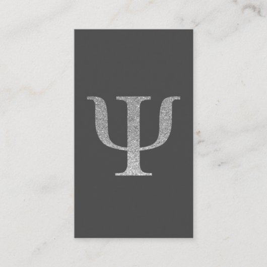 De Visite Symbole Psi Parties scintillant Faux Silver Carte  (Devant)