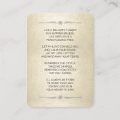 De Visite Sympathy Photo Black Script Gold Carte funéraire (Dos)