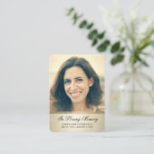 De Visite Sympathy Photo Black Script Gold Carte funéraire (Debout devant)