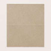 De Visite Tan Linen Simple Noir Script Mariage Carte Place (Intérieur déplié)