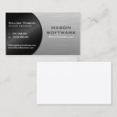 De Visite Technologie pliée en noir et acier cool - Carte d' (Devant / Derrière)