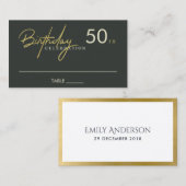 DE VISITE TOUT ÂGE SIMPLE BLACK OR CARTE D'ANNIVERSAIRE (Devant / Derrière)