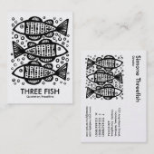 De Visite Trois Poissons - Carte Or (Devant / Derrière)