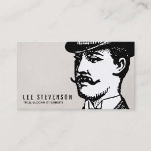 De Visite Véritable Carte Gentleman Vintage Hipster Linen Lo