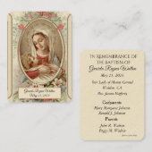De Visite Vierge Marie Baptême Souvenir Carte Sainte (Devant / Derrière)