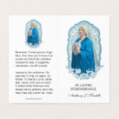 De Visite Vierge Marie Doses Funérailles catholiques Carte S (Extérieur déplié)