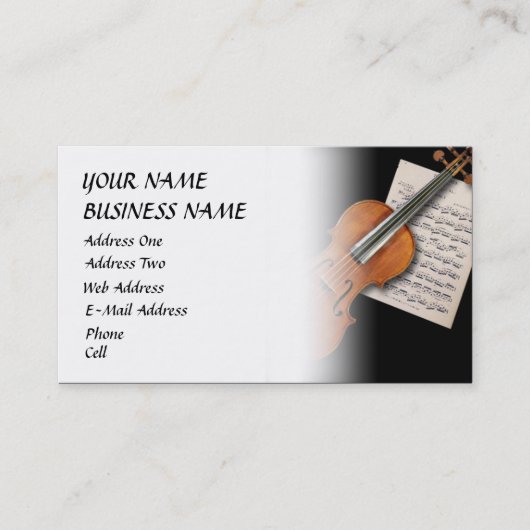 De Visite Violon - carte d'industrie musicale (Devant)