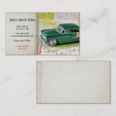 De Visite voiture verte rétro sur carte (Devant / Derrière)
