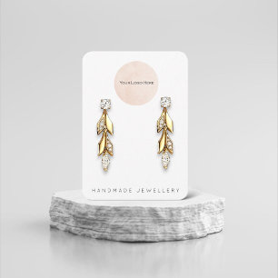 De Visite Votre logo Bijoux artisanal Earrage carte d'affich