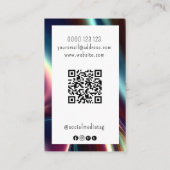 De Visite Votre Logo Carte d'oreille en métal foncé brillant (Dos)