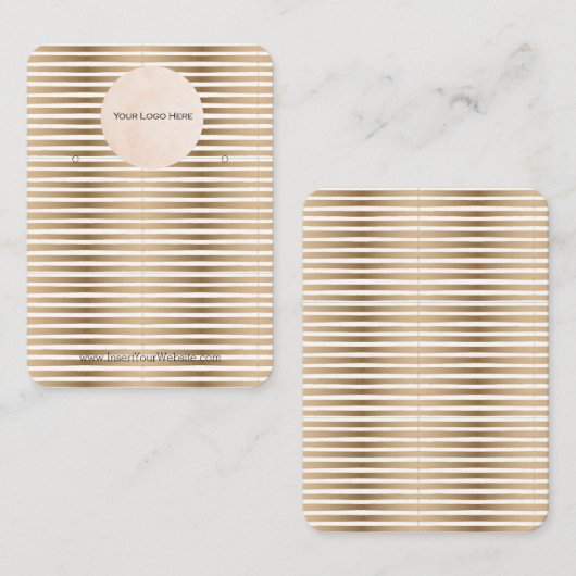 De Visite Votre Logo Gold Strip Écouter la carte d'affichage (Devant / Derrière)