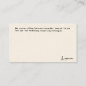 De Visitekaartjes van de Loge van Solomon van de (Achterkant)