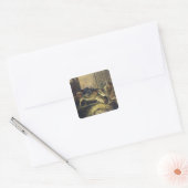 De vismarkt vierkante sticker (Envelop)