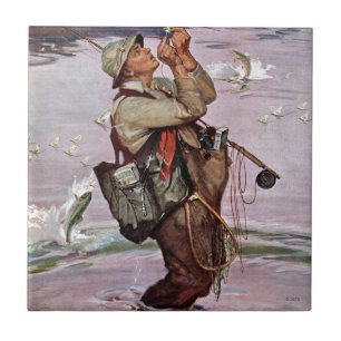 De vissen springen tegeltje