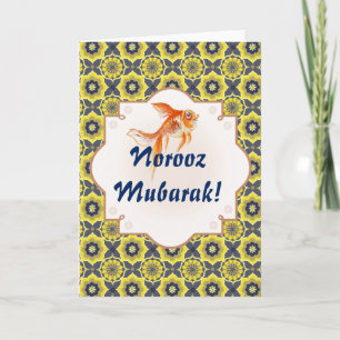 De vissen van Mubarak Khatam van Norooz Feestdagen Kaart