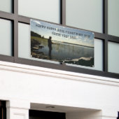 De visser. Gelukkig vissen Spandoek (Buitenkant Gebouw)