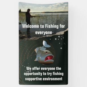 De visser. Gelukkig vissen Spandoek