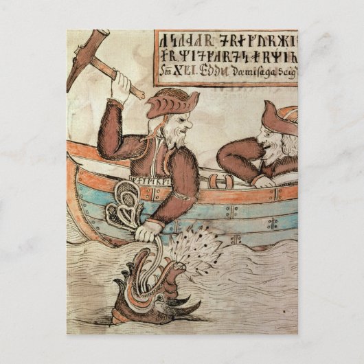 De visserij op de serpent van Midgard Briefkaart (Voorkant)