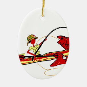 De Visserij van de kajak Keramisch Ornament