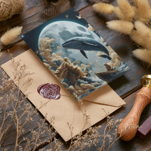 De visser's maan vangst briefkaart