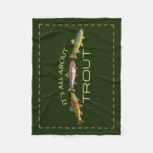 De Vissers van de Trout Fly Fleece Deken (Voorkant)