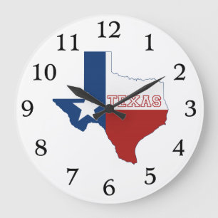De Vlag en de Kaart van de Staat van Texas Grote Klok