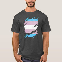 De vlag met de vlag met de Transgender Pride rippe T-shirt