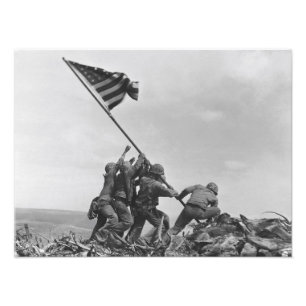 De vlag op Iwo Jima verhogen Foto Afdruk
