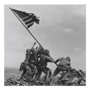 De vlag op Iwo Jima verhogen Perfect Poster
