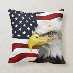 De vlag van Amerika met adelaar Kussen