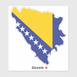 De vlag van Bosnië en Herzegovina in de landenkaar Sticker