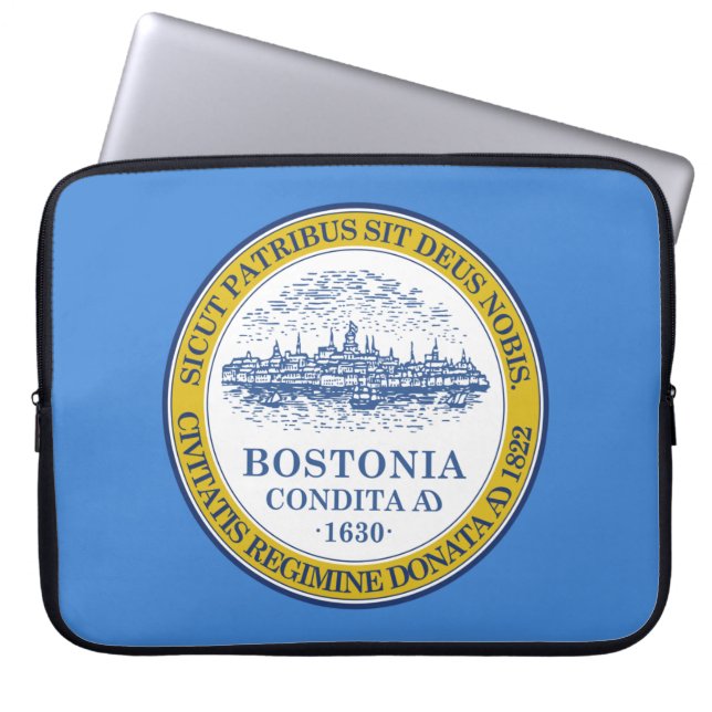 De vlag van Boston (Massachusetts) Laptop Sleeve (Voorkant)