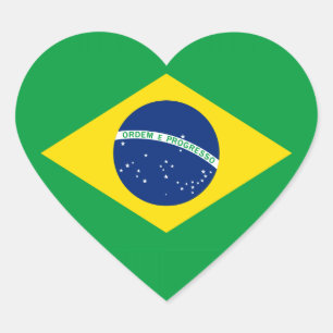 De vlag van Brazilië Hart Sticker