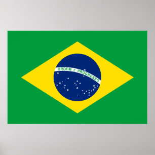 De vlag van Brazilië Poster
