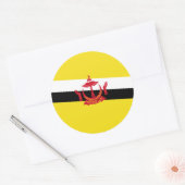 De vlag van Brunei Ronde Sticker (Envelop)