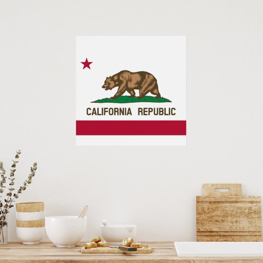 De vlag van Californië Poster (Keuken)