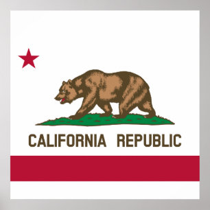 De vlag van Californië Poster