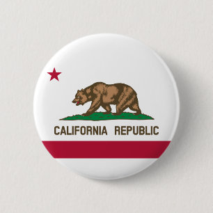 De vlag van Californië Ronde Button 5,7 Cm