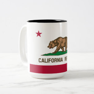 De vlag van Californië Tweekleurige Koffiemok