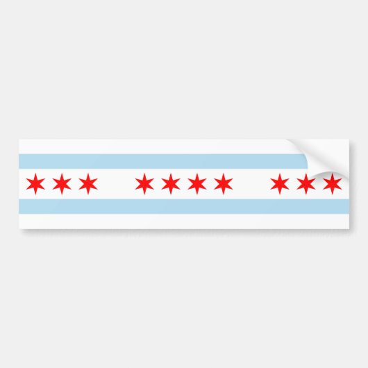 De vlag van Chicago (Illinois) Bumpersticker (Voorkant)