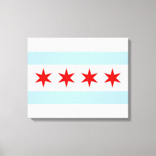 De vlag van Chicago (Illinois) Canvas Afdruk