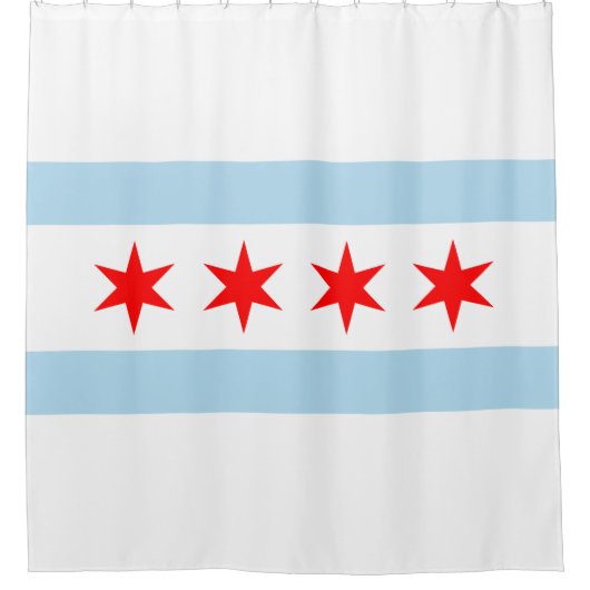 De vlag van Chicago (Illinois) Douchegordijn (Voorkant)
