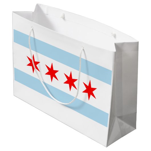 De vlag van Chicago (Illinois) Groot Cadeauzakje (Achterkant Gekanteld)