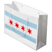 De vlag van Chicago (Illinois) Groot Cadeauzakje (Voorkant Gekanteld)