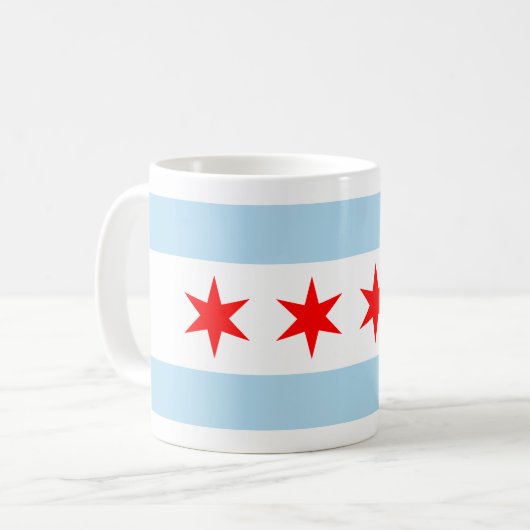 De vlag van Chicago (Illinois) Koffiemok (Voorkant links)