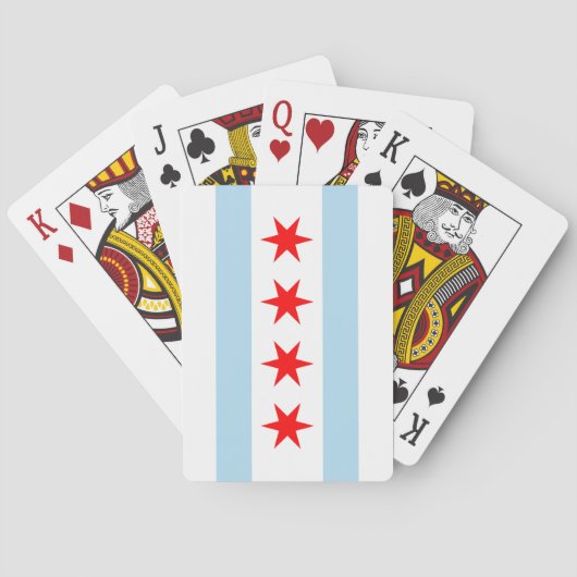 De vlag van Chicago (Illinois) Pokerkaarten (Achterkant)