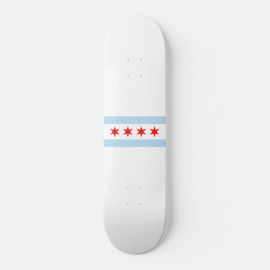 De vlag van Chicago (Illinois) Skateboard (Voorkant)