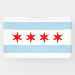 De vlag van Chicago (Illinois) Spandoek