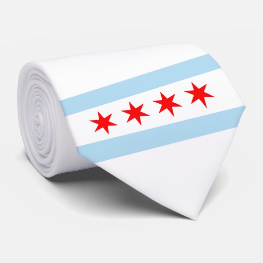 De vlag van Chicago (Illinois) Stropdas (Opgerold)