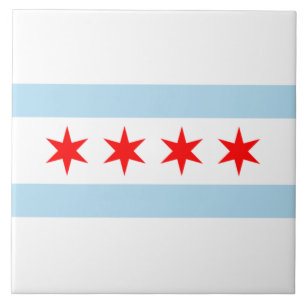 De vlag van Chicago (Illinois) Tegeltje